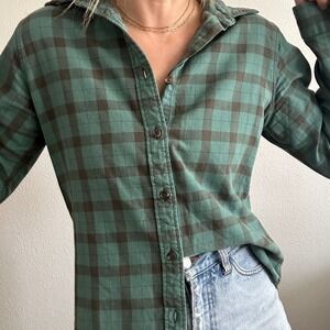 CC Filson Shirt Scout Flannel Green Plaid Button Up | Women's Medium